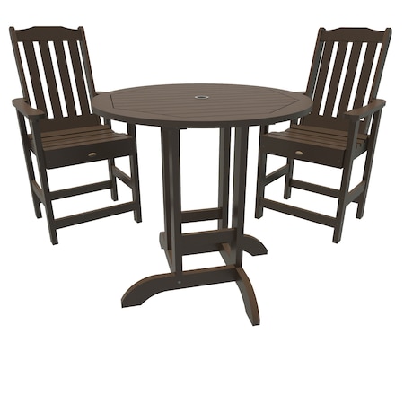 Highwood Usa Lehigh 3pc Round Counter Height Outdoor Patio Furniture Dining Set AD-CNL36-ACE